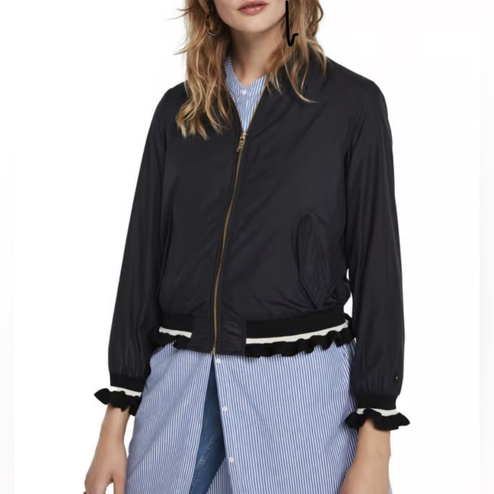 Scotch & Soda Amsterdams Blauw Alpine Clash Lightweight Bomber Jacket Size L